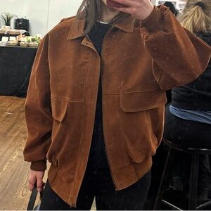 Bomber Jacket Suede Alternative Made in Italy - Fits M/L